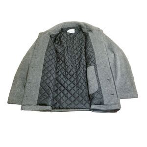 Ash & Erie Pea Coat Men's Size XL Gray Herringbone Wool Blend
